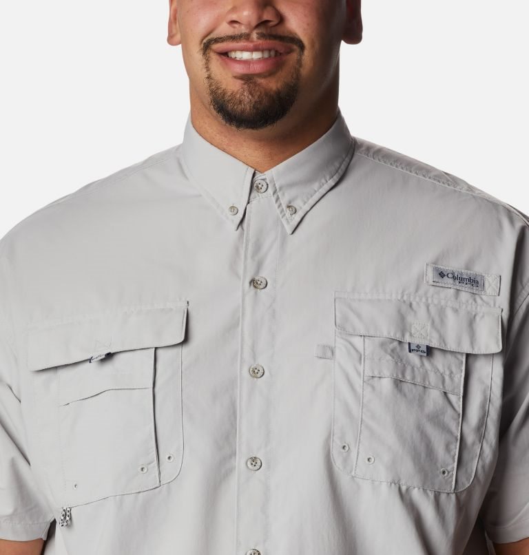Men's Columbia PFG Bahama II Short Sleeve Shirts Light Grey | Plus Size CA-S58A0